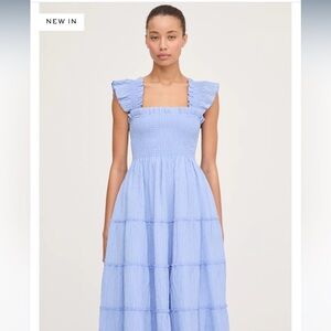 Hill House Blue Ruffle Maxi Nap Dress